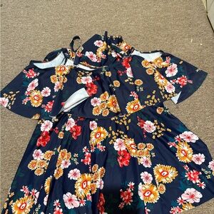 SHEIN Floral Navy One Piece Swimsuit